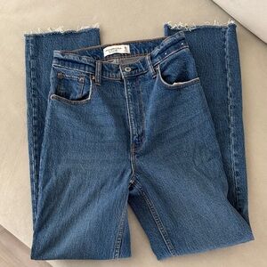 Abercrombie & Fitch Frayed Hem Blue Jeans